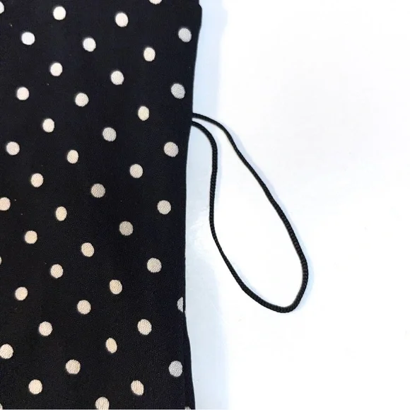 Talbots Woman dress, black with small off-white polka dot print, loose and flowy - Picture 8 of 11
